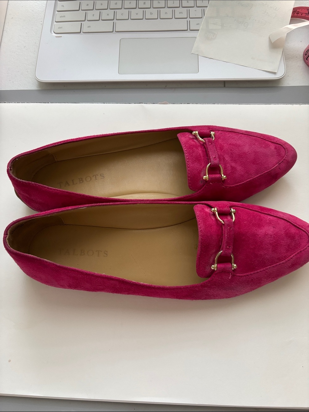 Talbots Fuchsia Suede Bit Loafers - Picture 2 of 7